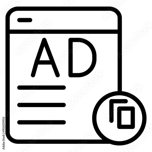 Ad Copy Vector Line Icon design