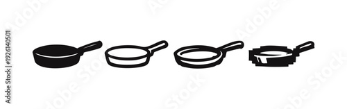 Simple and elegant set of hand-drawn empty measuring cups and scoops, perfect for kitchen-related visuals.