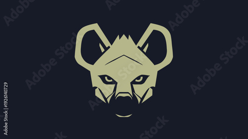 Geometric Hyena Head Logo Design Minimalist Style.