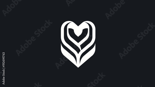 Abstract stylized owl logo design on dark background.