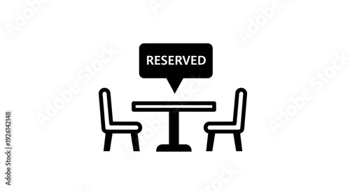 Reserved table with two chairs.