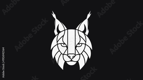 Geometric Lynx Head Logo Design Minimalist Style.