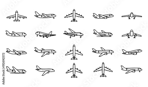 Minimal Monoline Metal Spring Icons Set Industrial Mechanical Editable Stroke Vector Illustration