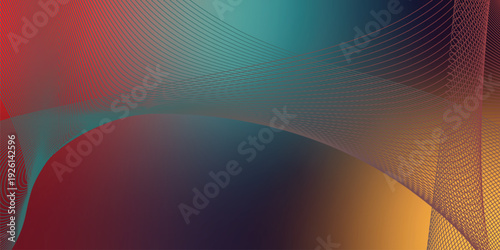 Glowing red, yeallow, and azure gradient waves flowing across a textured dark grainy background, with soft light highlights and smooth layered depth, ideal for modern header, banner, or poster design.