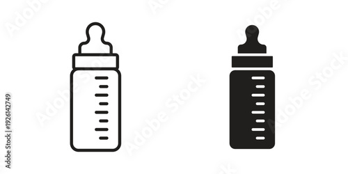 Baby bottle icon vector illustrations. vector glyph flat icons