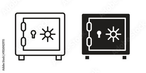 Banking locker icon vector illustrations. vector glyph flat icons
