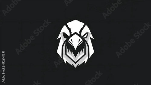 Aggressive Eagle Head Emblem Logo Design.