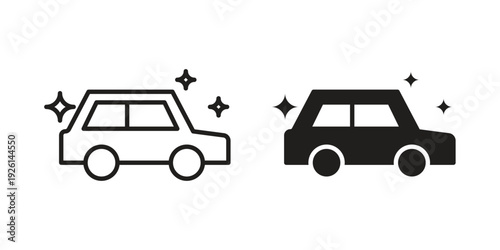 Car cleaning service icon vector illustrations. vector glyph flat icons