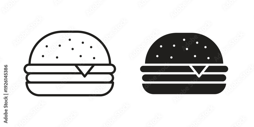 Fototapeta premium Cheeseburger icon vector illustrations. vector glyph flat icons