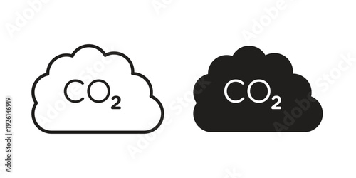 Co2 Cloud icon vector illustrations. vector glyph flat icons