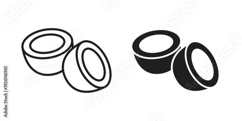 Coconut icon vector illustrations. vector glyph flat icons