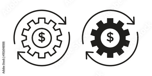 Costs optimization icon vector illustrations. vector glyph flat icons