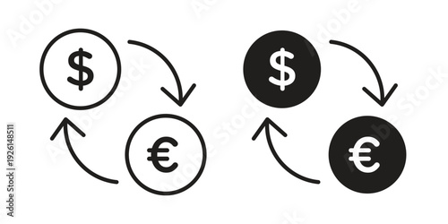Currency exchange icon vector illustrations. vector glyph flat icons