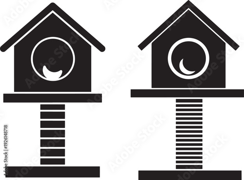 Silhouette cat trees with scratching posts