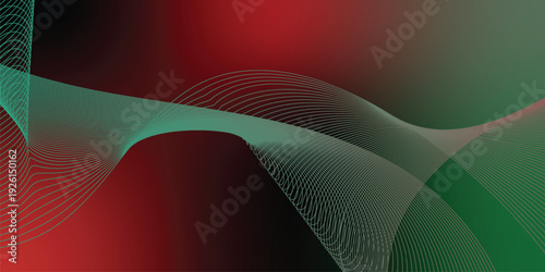Radiant red and emerald green gradients blending into deep black abstract shapes, layered over a noisy dark backdrop with subtle glow effects, perfect for creative poster, banner, or wide header artwo