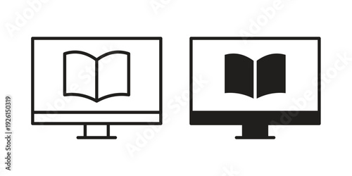 E learning icon vector illustrations. vector glyph flat icons