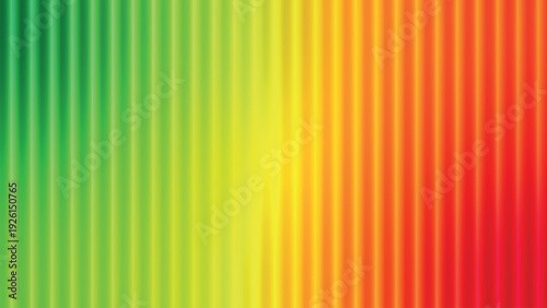 A vibrant spectrum of vertical stripes transitions smoothly from green to yellow and finally to red