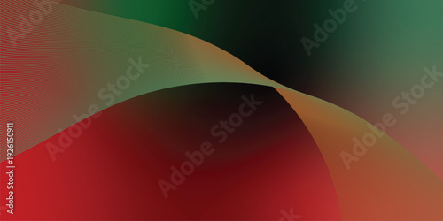 Radiant red and emerald green gradients blending into deep black abstract shapes, layered over a noisy dark backdrop with subtle glow effects, perfect for creative poster, banner, or wide header artwo