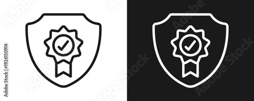 Quality Assurance Icon Set Outline In White And Black Background