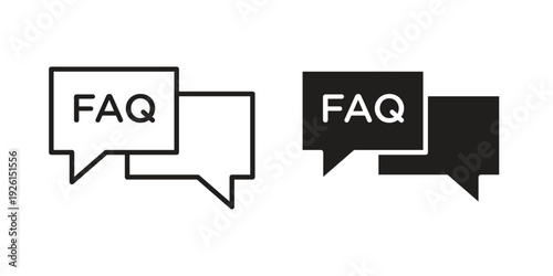 FAQ icon vector illustrations. vector glyph flat icons