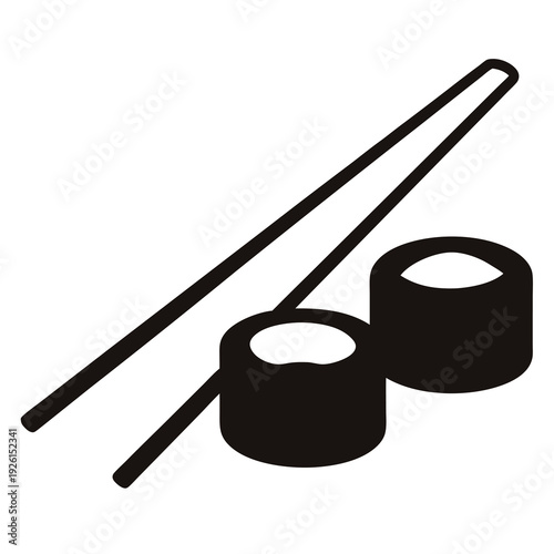 Minimalist Sushi Illustration with Chopsticks for Asian Cuisine Promotion Design