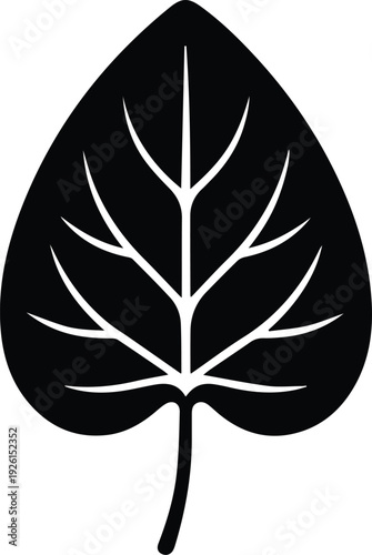 Minimalist black orach leaf mountain spinach silhouette vector icon
