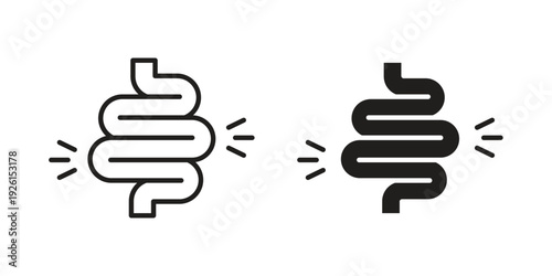 Gut constipation icon vector illustrations. vector glyph flat icons