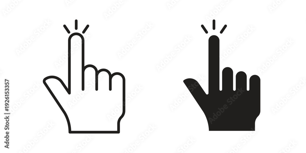 Fototapeta premium Hand click icon vector illustrations. vector glyph flat icons