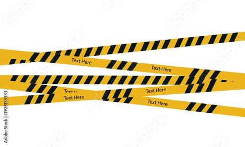 Under construction warning background design with yellow caution tape and safety sign illustration