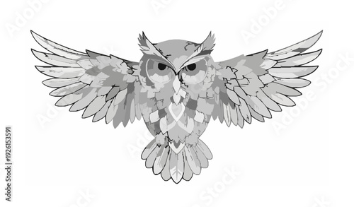 Mandala Owl Tattoo Vector – Detailed Ornamental Owl Design Illustration