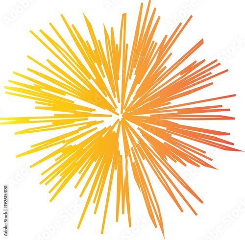 Abstract Orange and Yellow Starburst Vector Radiant Geometric Sunburst Graphic Element