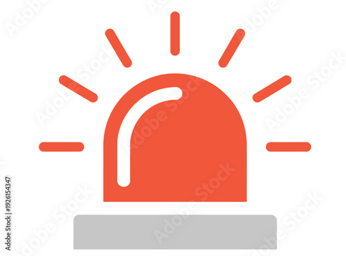 Siren set minimal outline glyph and colored badge icons for app design, emergency alert symbols, notification indicators, safety warning graphics, mobile interface elements, and professional vector 