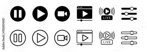Tableau sur toile Video player icon set
