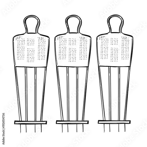 soccer football wall training dummy vector line art hand drawn illustration