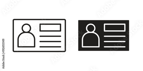 ID card icon vector illustrations. vector glyph flat icons