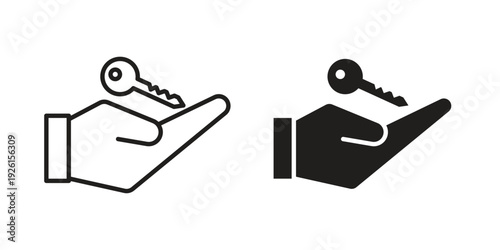 Key handover icon vector illustrations. vector glyph flat icons