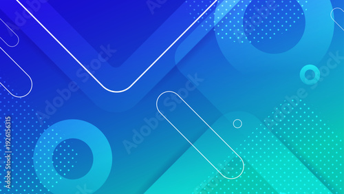 Modern blue and cyan gradient with circular and dotted elements