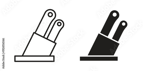 Kitchen knife block icon vector illustrations. vector glyph flat icons