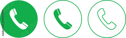 Green phone icons in various styles for business communication