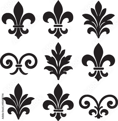 Nine Fleur-de-Lis Motifs Grid