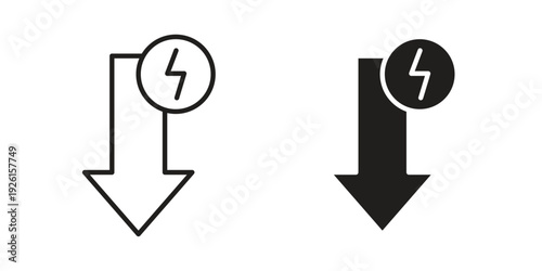 Low electricity consumption icon vector illustrations. vector glyph flat icons