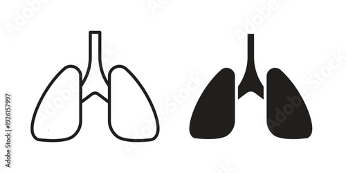 Lung icon vector illustrations. vector glyph flat icons