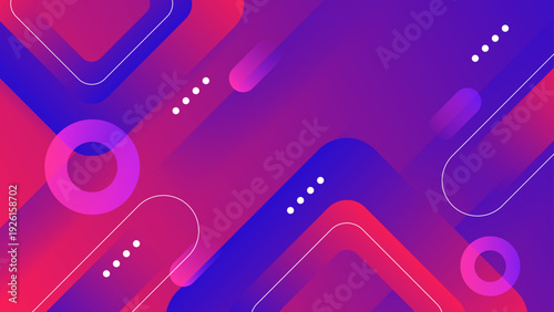 Playful abstract background with purple blue gradients rounded rectangles and circle elements for creative app design