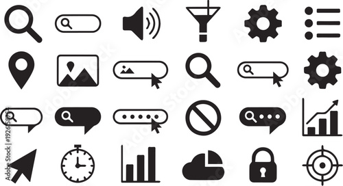 search icon set vector in illstrstor