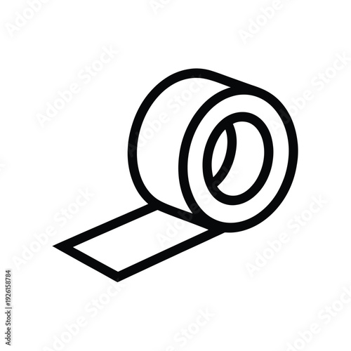 A simple illustration of a roll of tape on a white background.