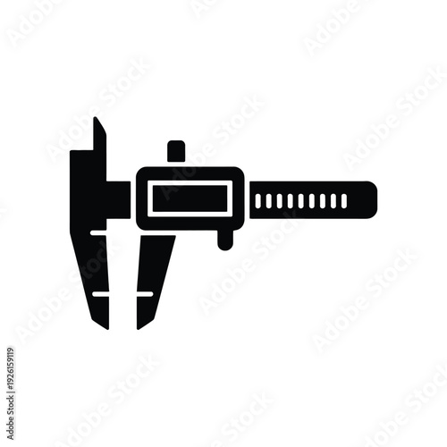 A digital vernier caliper icon on a white background is displayed.