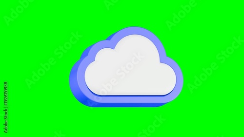 cloud icon 3d render white button