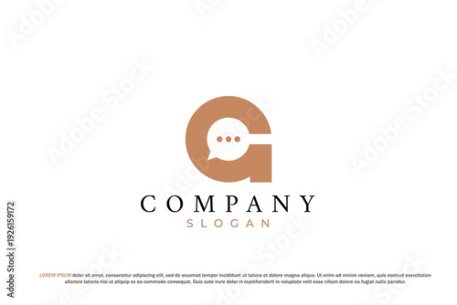 chat bubble message logo of letter g