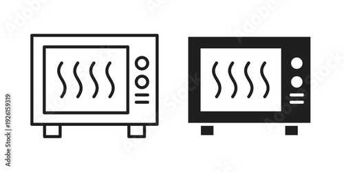 Microwave oven icon vector illustrations. vector glyph flat icons