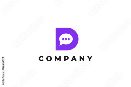 Photos chat bubble message logo of letter d